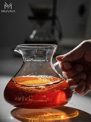 MUVNA慕威納手沖咖啡螢盞玻璃分享壺帶刻度V60濾杯濾紙咖啡秤