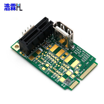 Mini PCI-E轉 PCI-E 1X 轉接卡, PCI-E轉Mini PCI-E轉接卡帶 USB2.0接口