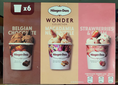【小如的店】COSTCO好市多代購~Haagen-Dazs 哈根達斯 冰淇淋品脫-草莓/夏威夷脆果仁/比利時巧克力(473ml*6入) 226800