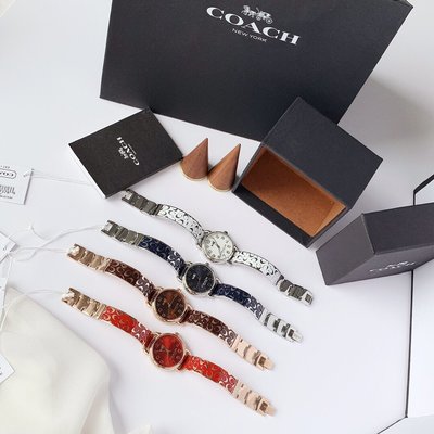 【熱賣精選】COACH 8月新款 手鐲款 經典C字logo石英手錶 女錶 腕錶