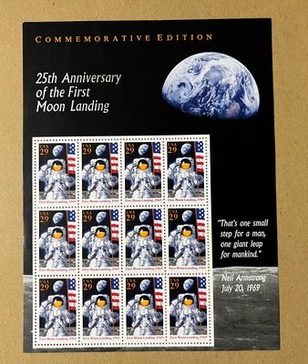 1994 登陸月球25周年紀念  版張  美國郵票