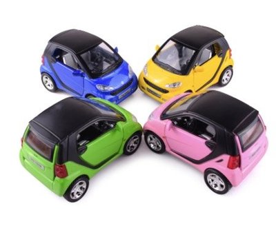 1:32 汽車模型玩具 BENZ smart 斯瑪特 聲光 迴力 開