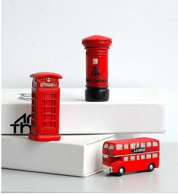 Boozakka 生活雜貨 英倫風 巴士 雙層巴士 英國國旗 紅色 電話亭 郵筒 模型 拍照道具 模型 TOT45B4