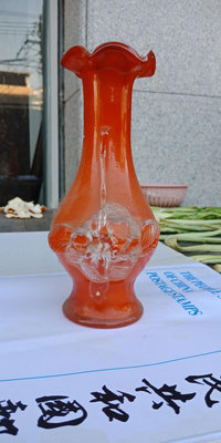 【二手】玻璃花瓶插花花瓶有一磕其他完整 老物件 老貨 古玩【久藏館】-886