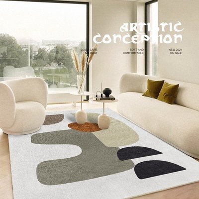 新店促銷現代簡約地毯ins抽象客廳沙發茶幾墊侘寂風臥室房間家用輕奢地毯促銷活動