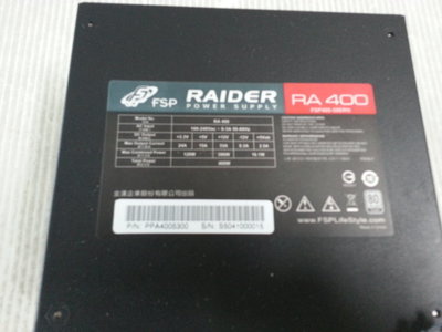 【 創憶電腦 】FSP 全漢 RA-400 400W 80+電源供應器 良品 直購價 300元