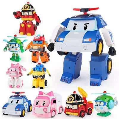 韓版波力 Poli救難小英雄 波利變型機器人 變型車 兒童玩具 安寶 赫利 羅伊 禮盒裝滿599免運