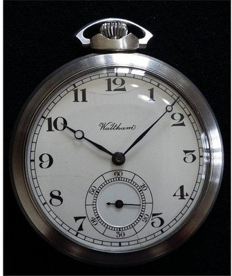 WALTHAM MASS 華爾頓 機械手動上鍊 , 1920年 百年古董懷錶 , 功能正常 特價出售