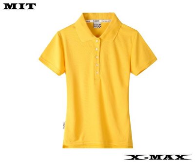 特價150~排汗王~X-MAX~台灣製-冰感系列-長版-素面POLO衫-女款-黃~排汗衫~涼感紗~抗UV~客製化~