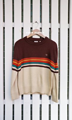 Vintage OP Sweater 彩虹條紋針織上衣(surf/outdoor/l.l.bean/roxy/古著)
