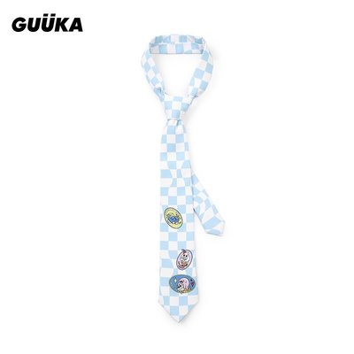 GUUKA潮牌藍白棋盤格JK領帶女裝飾小眾百搭日系學院風DK領帶情侶精品 促銷 正品 夏季