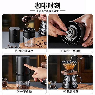 好康電動磨豆機咖啡家用研磨器全自動咖啡豆研磨機便攜小型手動咖啡機