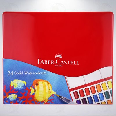 德國 輝柏 Faber-Castell Solid Watercolors 24色攜帶型水彩塊套組: 標準色