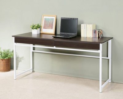 《百嘉美》加大型工作桌附雙抽屜/電腦桌(寬160cm)(兩色可選) 書桌 電腦桌 工作桌 I-F-DE1660-2D