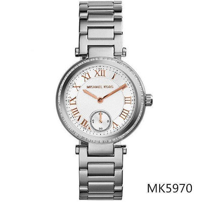 Michael Kors 鑲鑽圓盤時尚鋼帶石英女士腕錶 MK5988 5970 5971