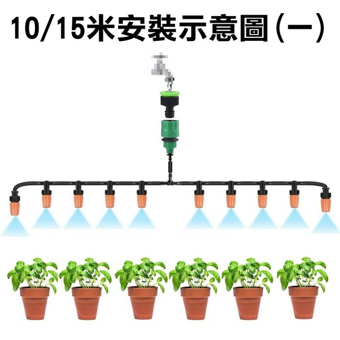 【珍愛頌】N213 10米套裝 霧化噴頭套餐 噴灌 灑水 加濕 降溫 花盆 花卉 育苗 花圃 園藝 自動澆花 定時澆水