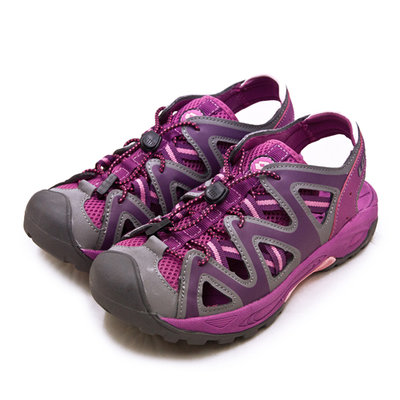 利卡夢鞋園–LOTTO 專業排水護趾運動涼鞋--水陸玩家系列--灰紫紅--3257--女