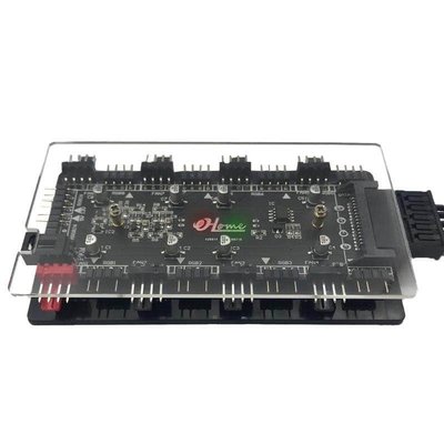 臺式機電腦5V ARGB12V RGB PWM溫控風扇集線器多功能轉換精靈調速