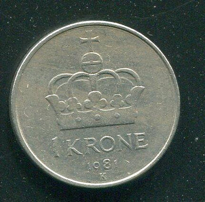 【硬幣】NORWAY (挪威), 1 KRONE , K419 , 1981 #203294 品相極美XF
