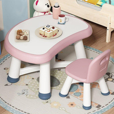 新款推薦 兒童學習桌椅可升降套裝家用女孩男童小學生臥室簡約花生蘑菇書桌 可開發票