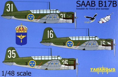 TARA48010瑞典空軍薩博B-17B俯沖轟炸機1/48拼裝模型