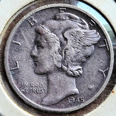 美國水神1角 1945年銀幣