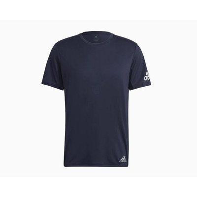 adidas Run It Tee 男運動排汗衫 藍 KAORACER HL3966