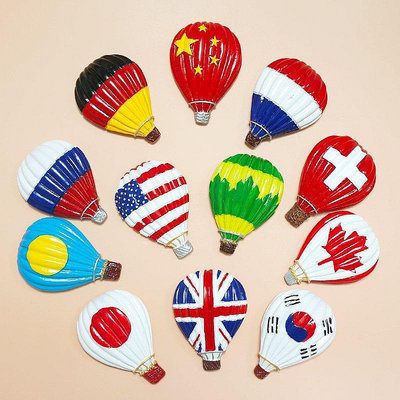 世界各國國旗熱氣球冰箱貼英國中國性旅游紀念家居裝飾品
