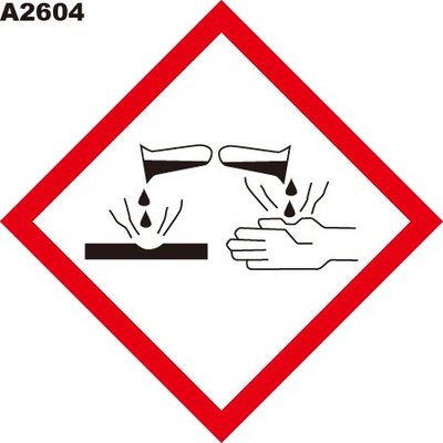 GHS危險物標示貼紙 A2604 危害標示貼紙 腐蝕 [飛盟廣告 設計印刷]