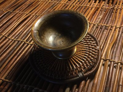 小西藏 藏傳佛教 拉薩藏區油燈杯 供杯 殊勝老件 完整