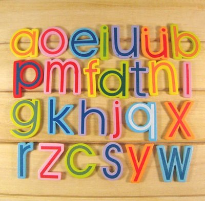 超可愛 木制卡通 小寫英文字母 磁鐵貼/冰箱貼/老師 媽咪必備教學玩具/一組26個 $89