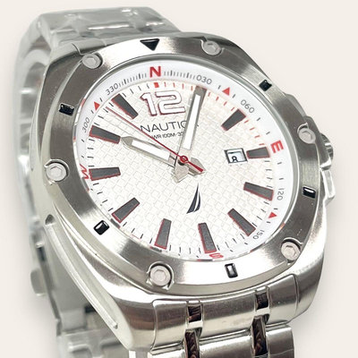 全新 現貨 Nautica STAINLESS STEEL watch 不鏽鋼錶帶 手錶 航海 美式 休閒 紳士 騎士