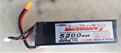 特價花牌電池Infinity 22.2V 6S 5200 55c 固定翼多軸機用鋰電池 XT60接頭