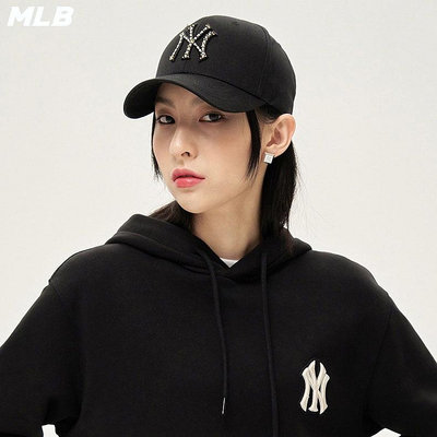 MLB 棒球帽 可調式硬頂水鑽Logo 紐約洋基隊 (3ACP0461N-50BKS)