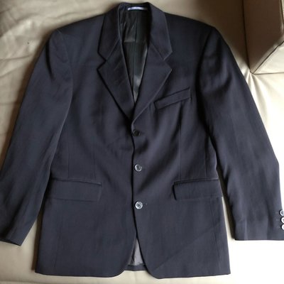 [品味人生2]保證正品 KENZO 黑色 毛料 西裝 外套 休閒外套 size 48