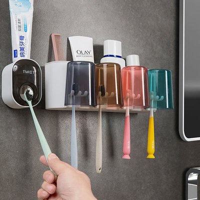 牙刷置物架衛生間免打孔壁掛式漱口杯掛墻牙膏器牙缸牙具收納套裝【規格不同價格不同】