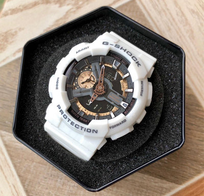 CASIO G-Shock 白色樹酯錶帶 石英 數位  雙顯 男士手錶 GA-110RG-7A