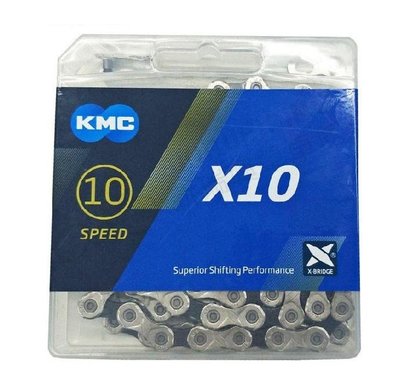 ~騎車趣~全新 KMC X10 10速鏈條 銀色 10speed 十速鍊條116目盒裝 附快扣輕量化