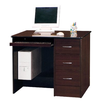 【在地人傢俱】22 歡樂購-12型胡桃色全木心板3尺鍵盤電腦桌/書桌 KH260-1