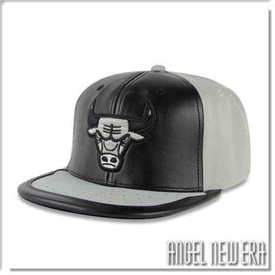 【ANGEL NEW ERA】Mitchell &amp; Ness NBA 芝加哥 公牛 灰色 黑皮面 鞋面 設計 棒球帽