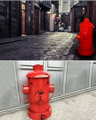 現貨~美式復古工業風垃圾桶  鐵藝做舊腳踏式消防栓垃圾桶～  紅色(清倉特賣)