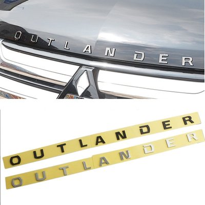 適用OUTLANDER 2013-2019 機蓋標 字母車貼 車頭標誌 適用三菱歐藍德改裝前標-飛馬汽車