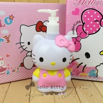 Hello Kitty 凱蒂貓 粉紅色側身 塑料 液壓瓶/洗手液瓶/沐浴露瓶