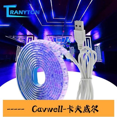 Cavwell-Uv LED 燈條 5V DC 2835 05M 1M 2M 防水紫色絲帶紫外線 USB 繩帶, 用於 DJ 熒光-可開統編