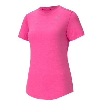 PUMA 女性慢跑系列麻花短袖T恤-桃紅-歐規 518256-16
