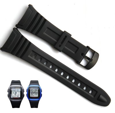 卡西歐手錶錶帶 替用錶帶 型號:W-96H替用帶 黑色膠帶 CASIO手錶/配件