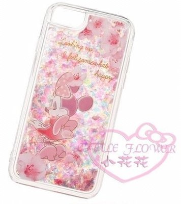 ♥小公主日本精品♥迪士尼米妮Minnie圖案粉色手機殼透明殼IPhone6/6s/7/8適用-櫻花款限定00143202