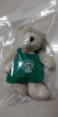 絕版收藏 Starbucks 星巴克熊寶寶：2001年15th星巴克30週年紀念熊-綠色圍裙～稀有