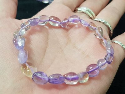 紫黃水晶隨型造型手珠約7mm手圍約15cm
