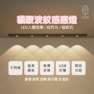 尚丞照明 LED 貓眼 波紋 3眼 40公分 自然光 感應 USB 書櫃 酒櫃 廚房 氣氛 質感 展示櫃 台灣出貨